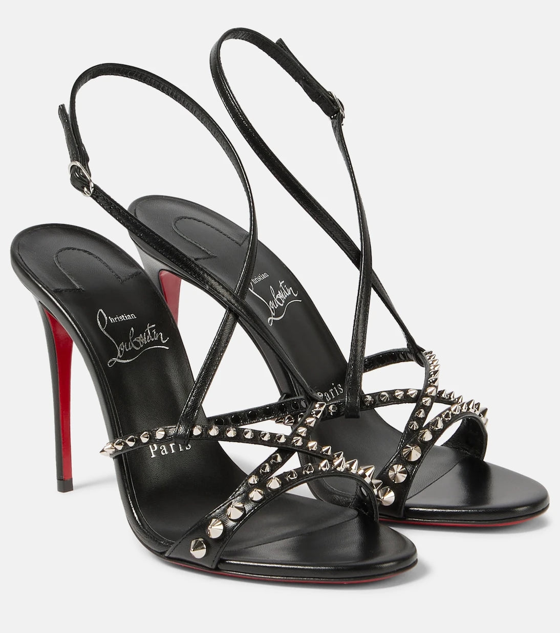 Christian Louboutin - صنادل تاتوشكا المصنوعة من الجلد المرصع بالمسامير