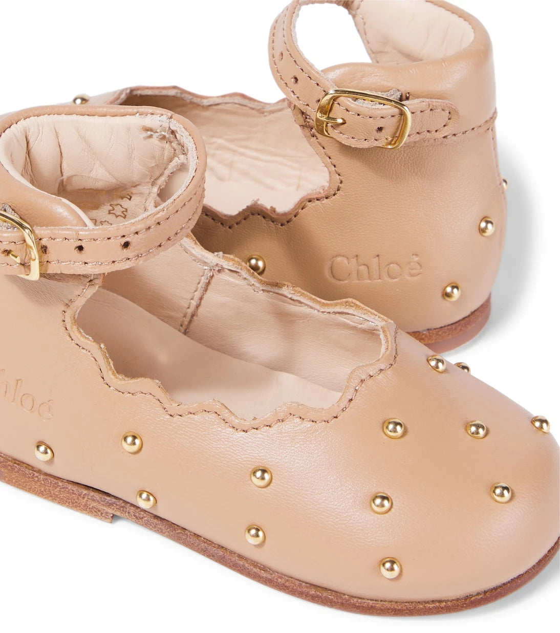 Chloé Kids - Baby studded leather ballet flats