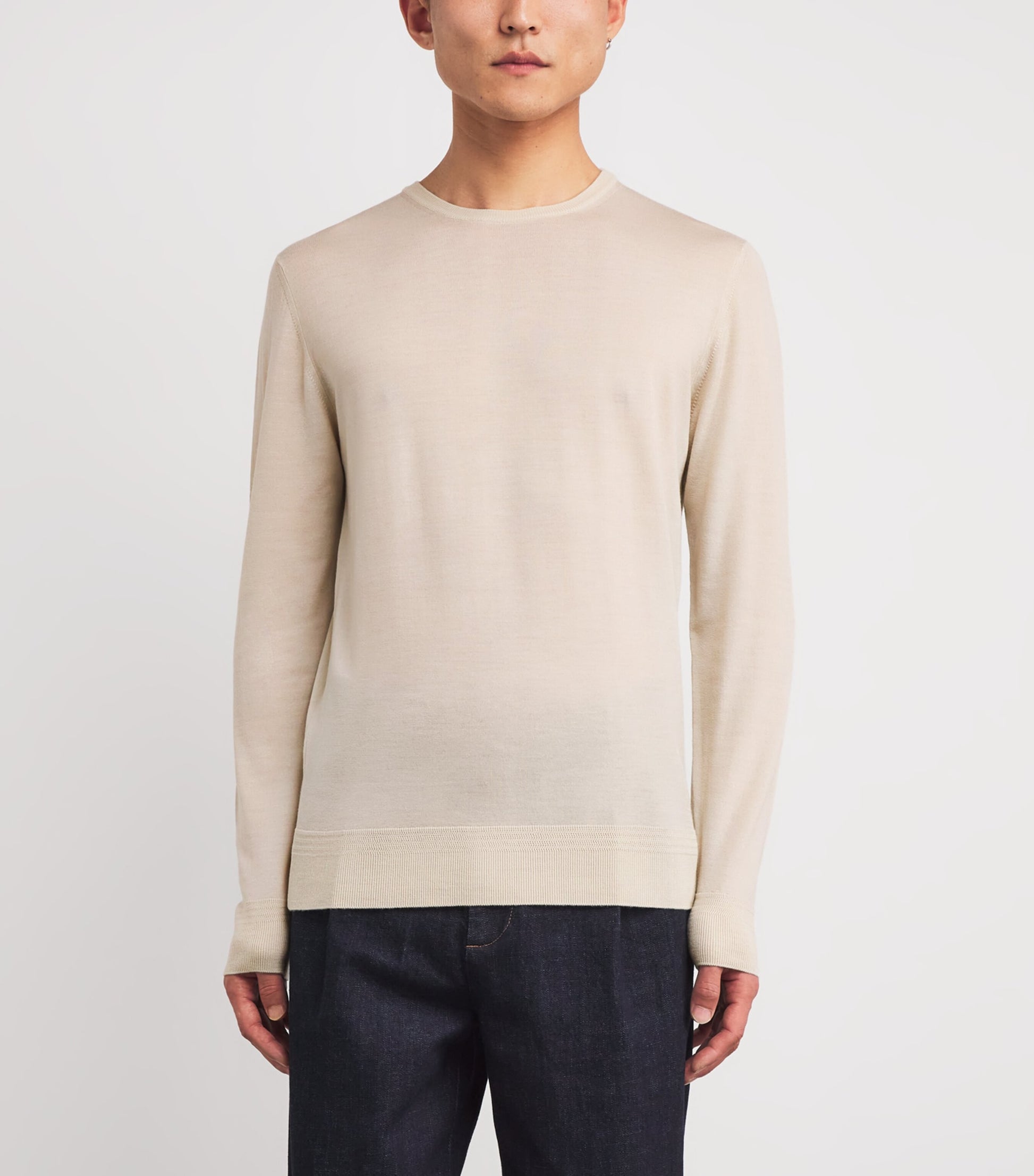 Beige Extrafine Merino Wool Sweater