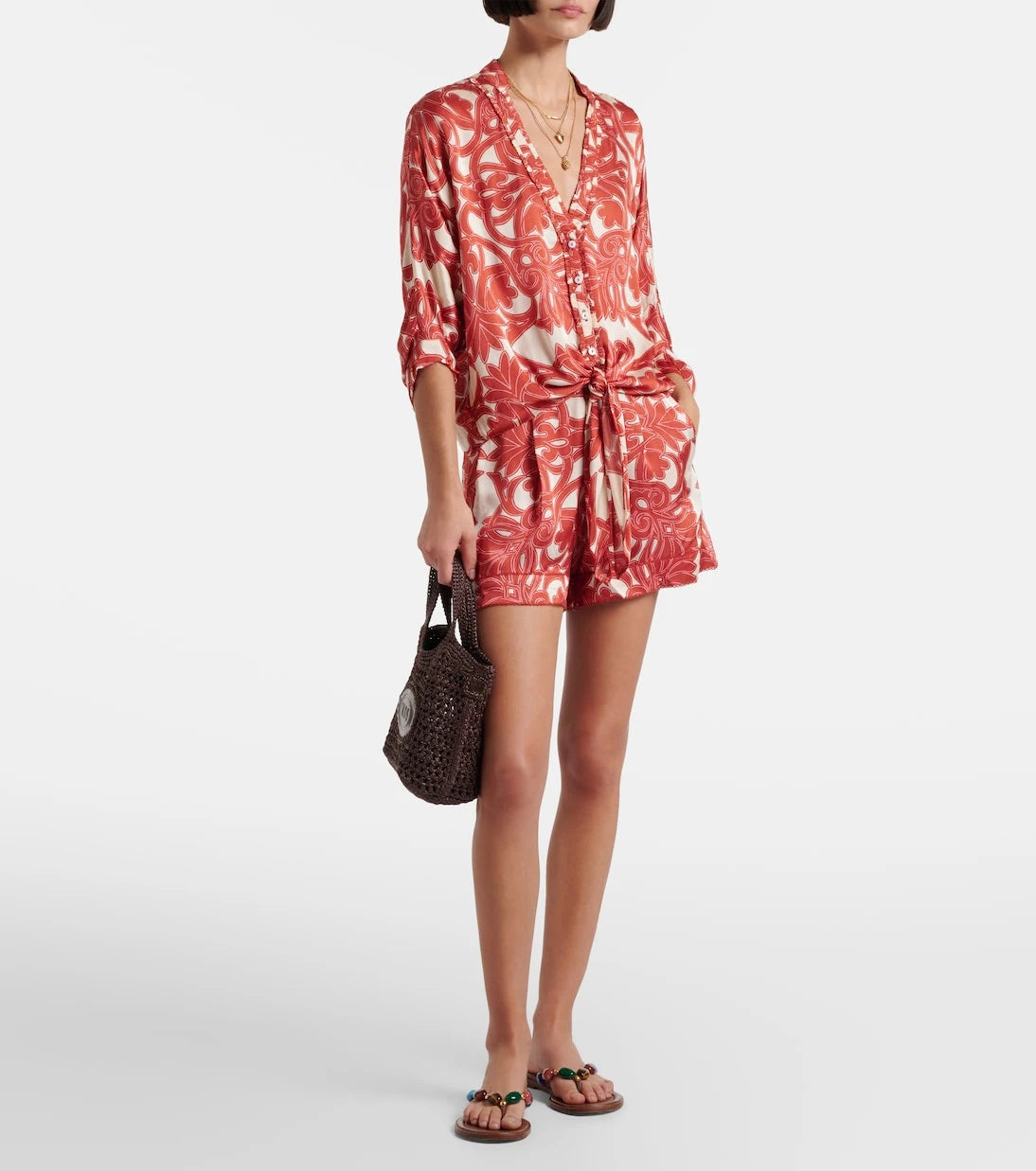 Poupette St Barth - Isabelle printed high-rise shorts
