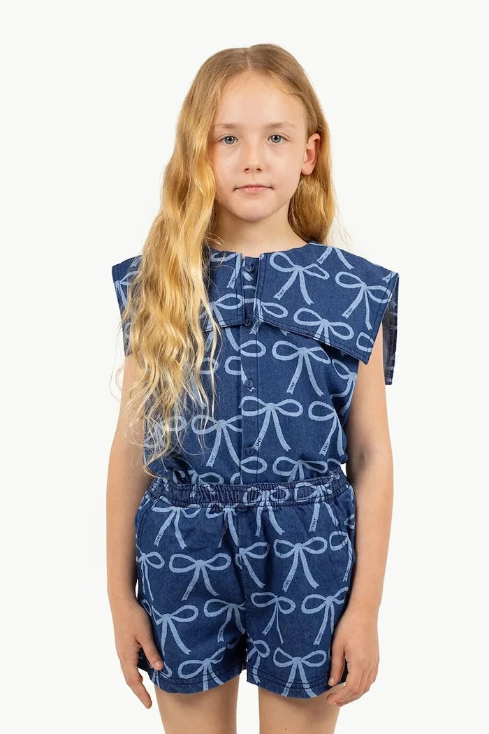 Tinycottons BOWS BLOUSE Çocuk Denim Bluz