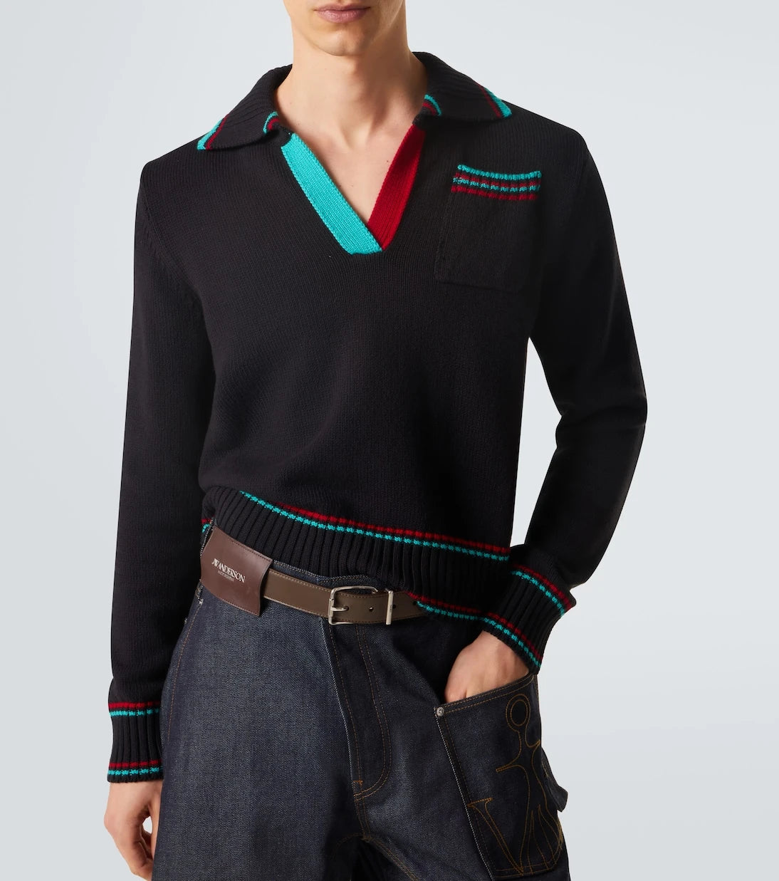 JW Anderson - Cotton, cashmere, and wool polo sweater