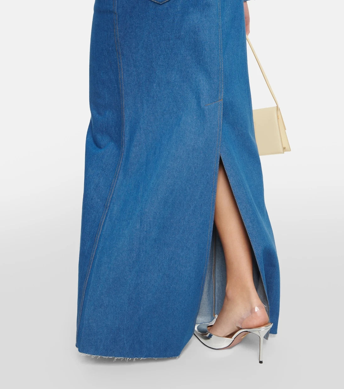 Aya Muse - Pilla low-rise denim maxi skirt
