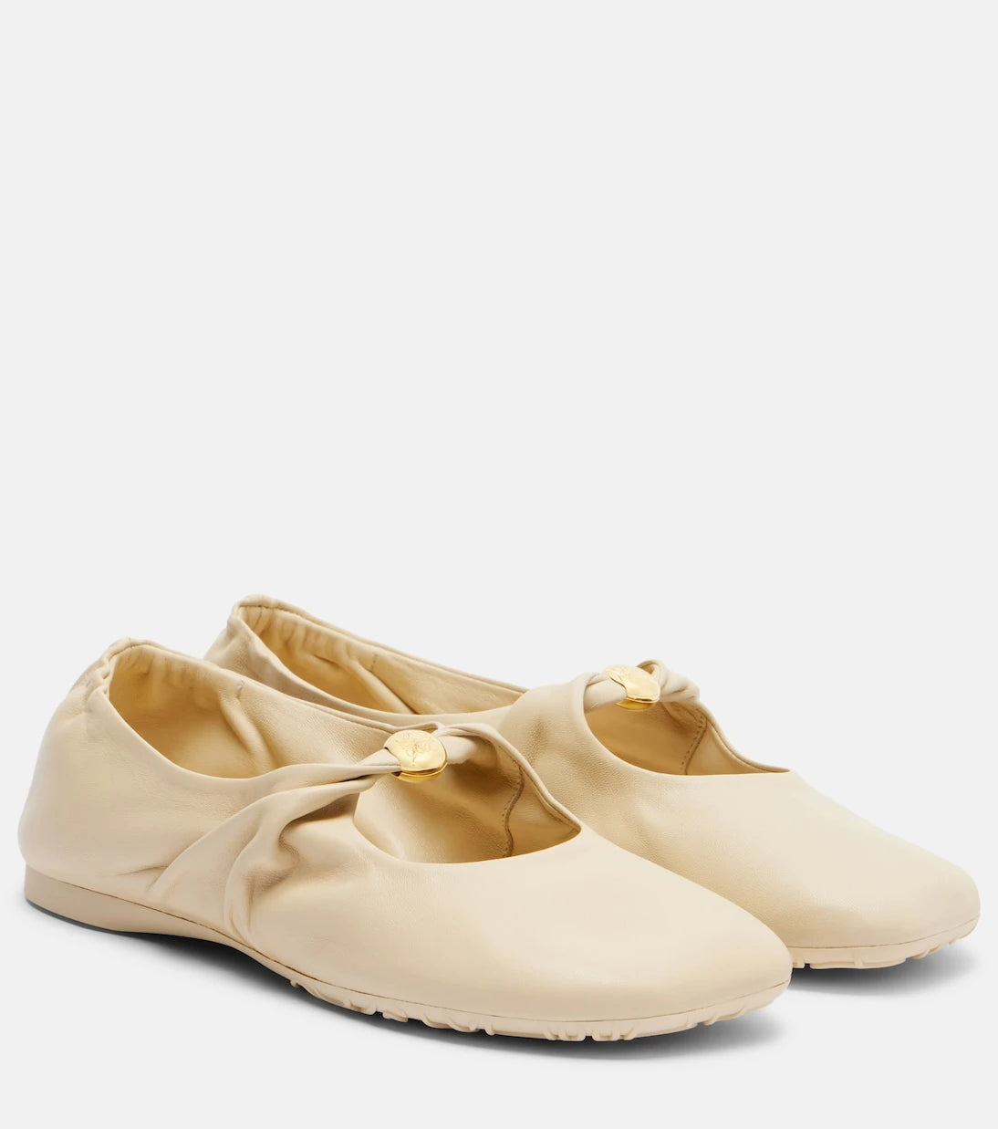 Loewe - Pebble Soft leather Mary Jane flats