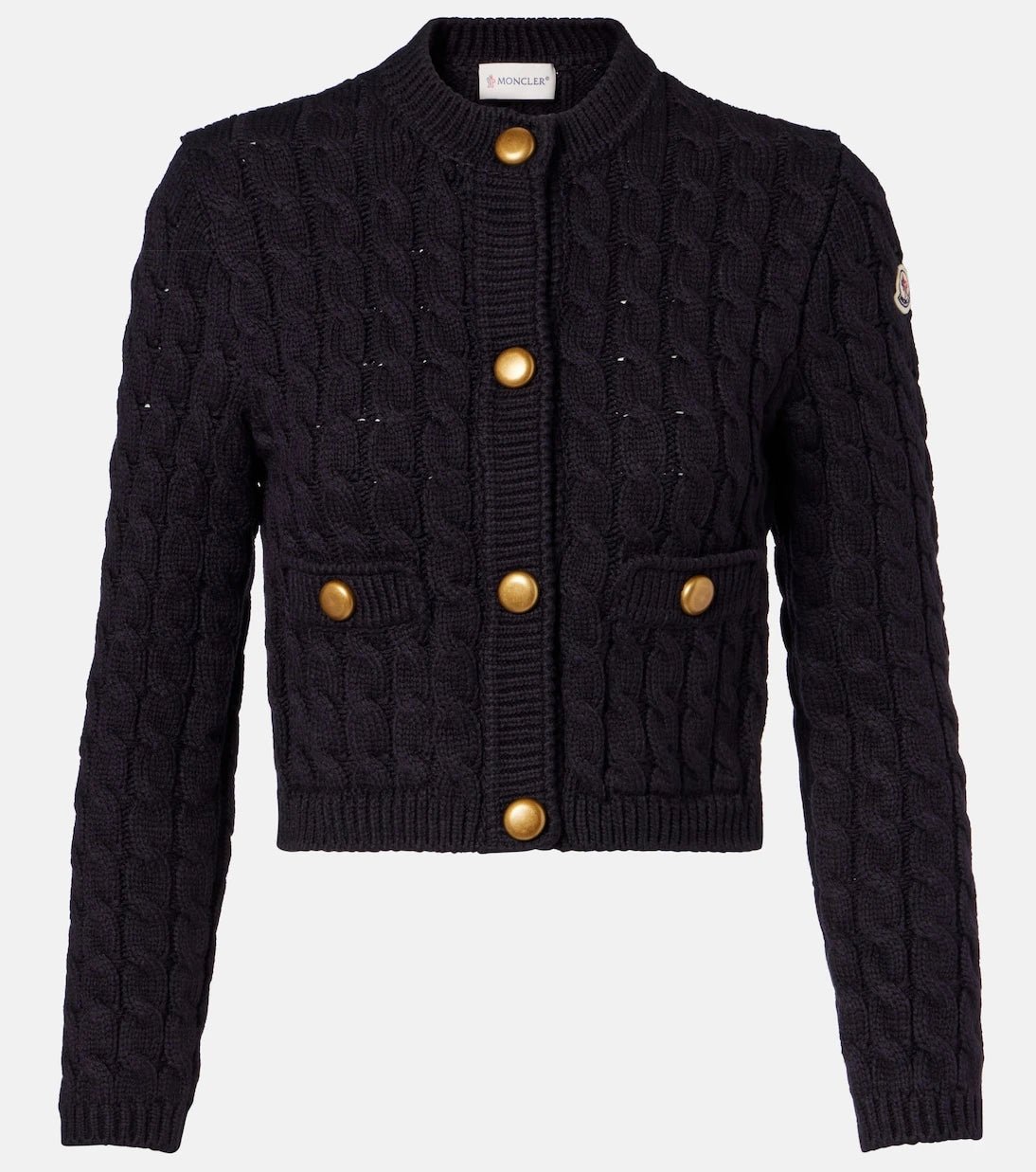 Moncler - Cable-knit cotton-blend cardigan