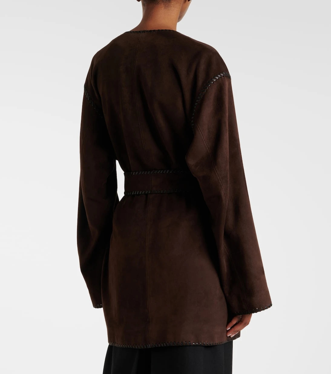 Nour Hammour - Anika suede wrap coat