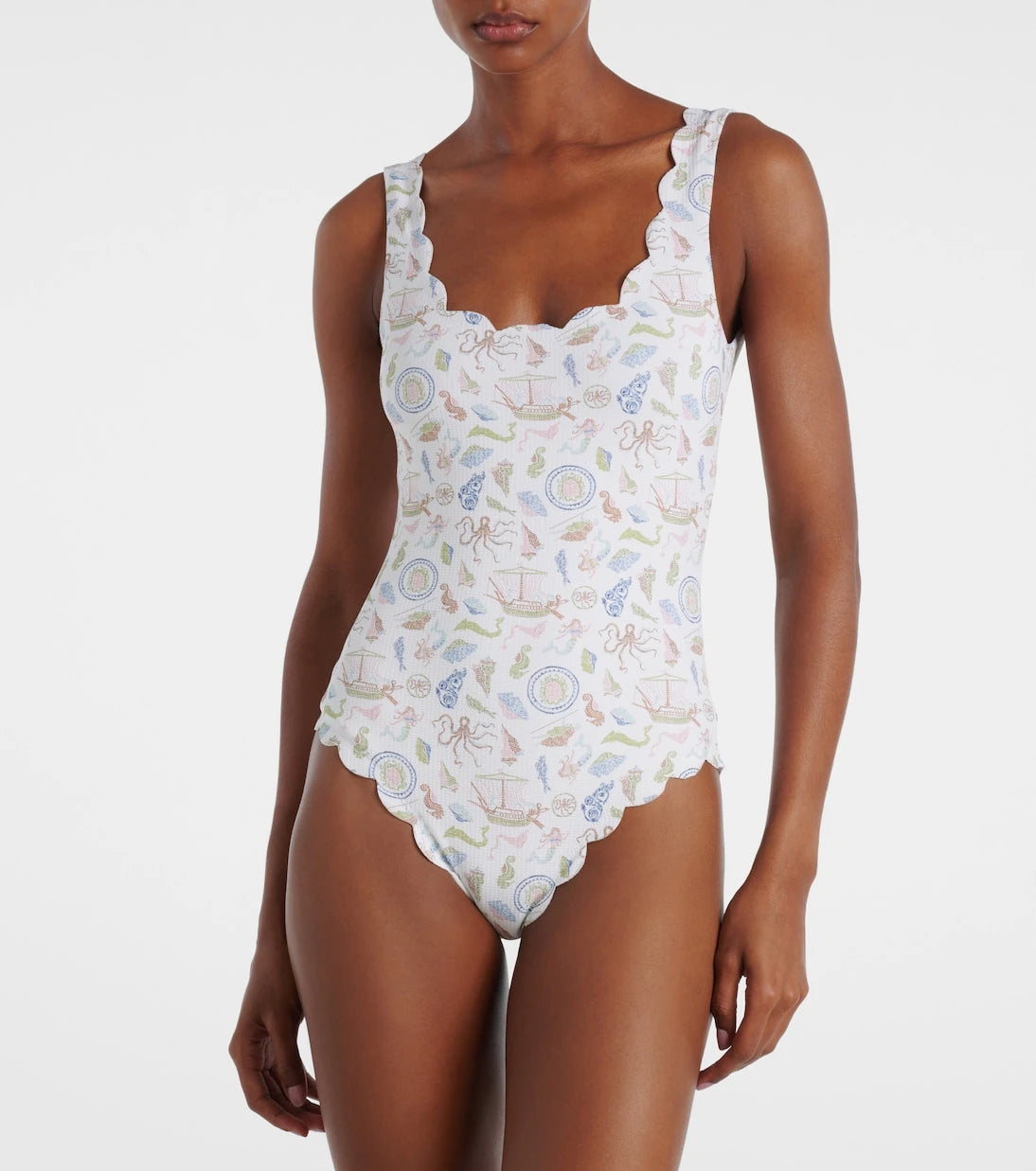 Marysia - Palm Springs printed scalloped swimsuit
