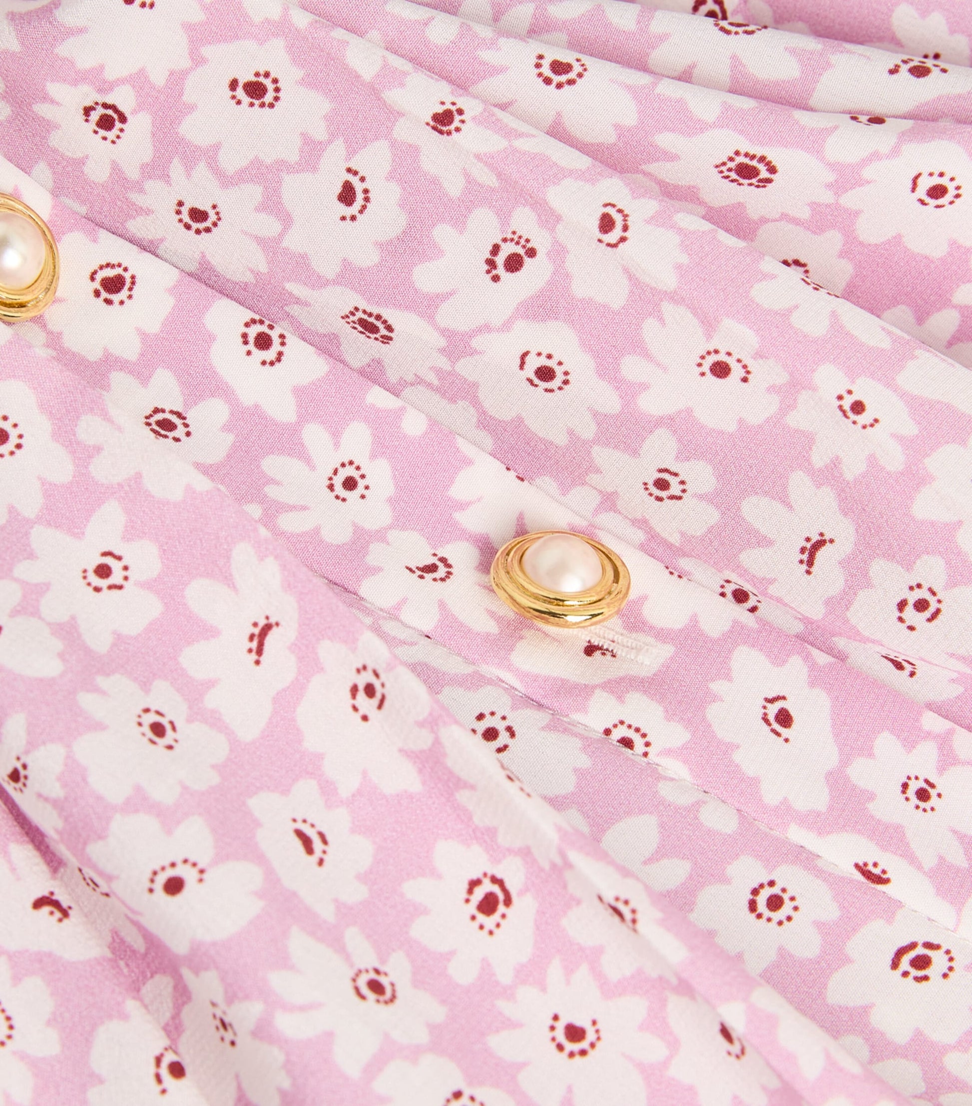 Alessandra Rich Silk Floral Pleated Midi Dress