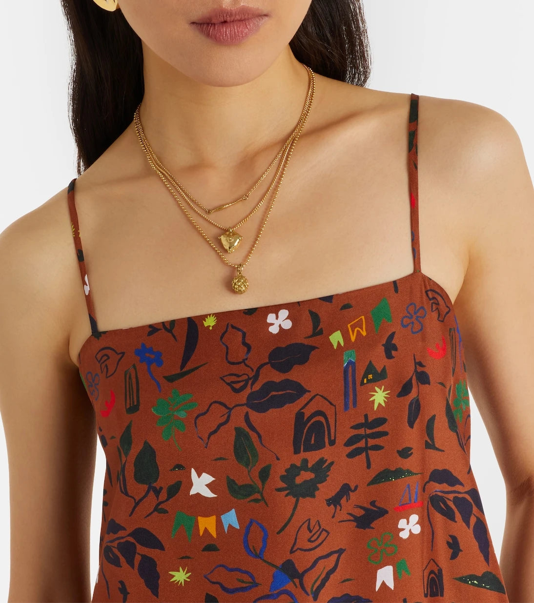 Asceno - Melfi printed silk twill midi dress