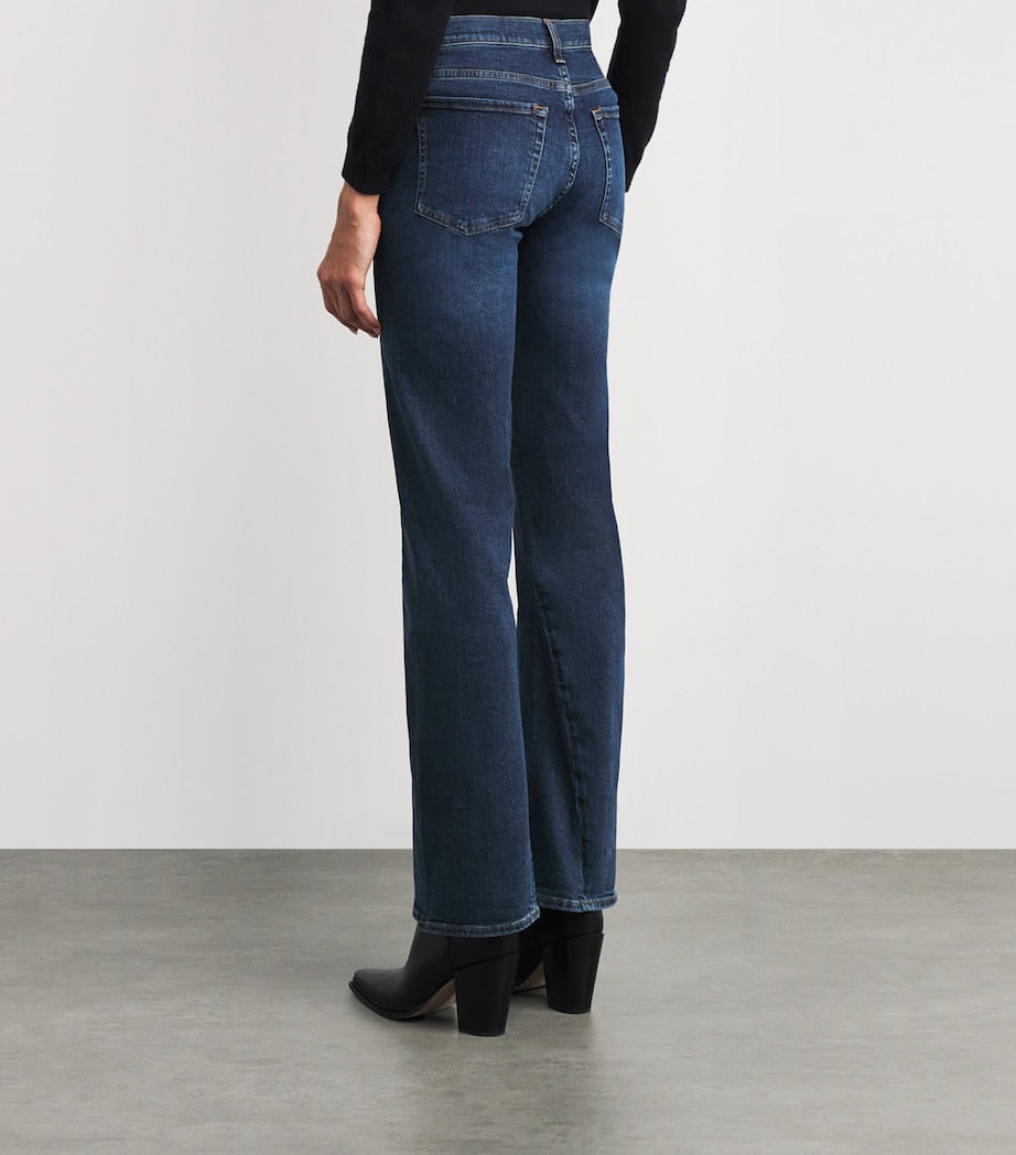 7 For All Mankind Navy Dojo Tailorless Flared Jeans