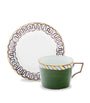 Set of 2 Porcelain Il Viaggio di Nettuno Teacups and Saucers