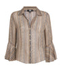 PAIGE Brown Silk Jasmeet Blouse