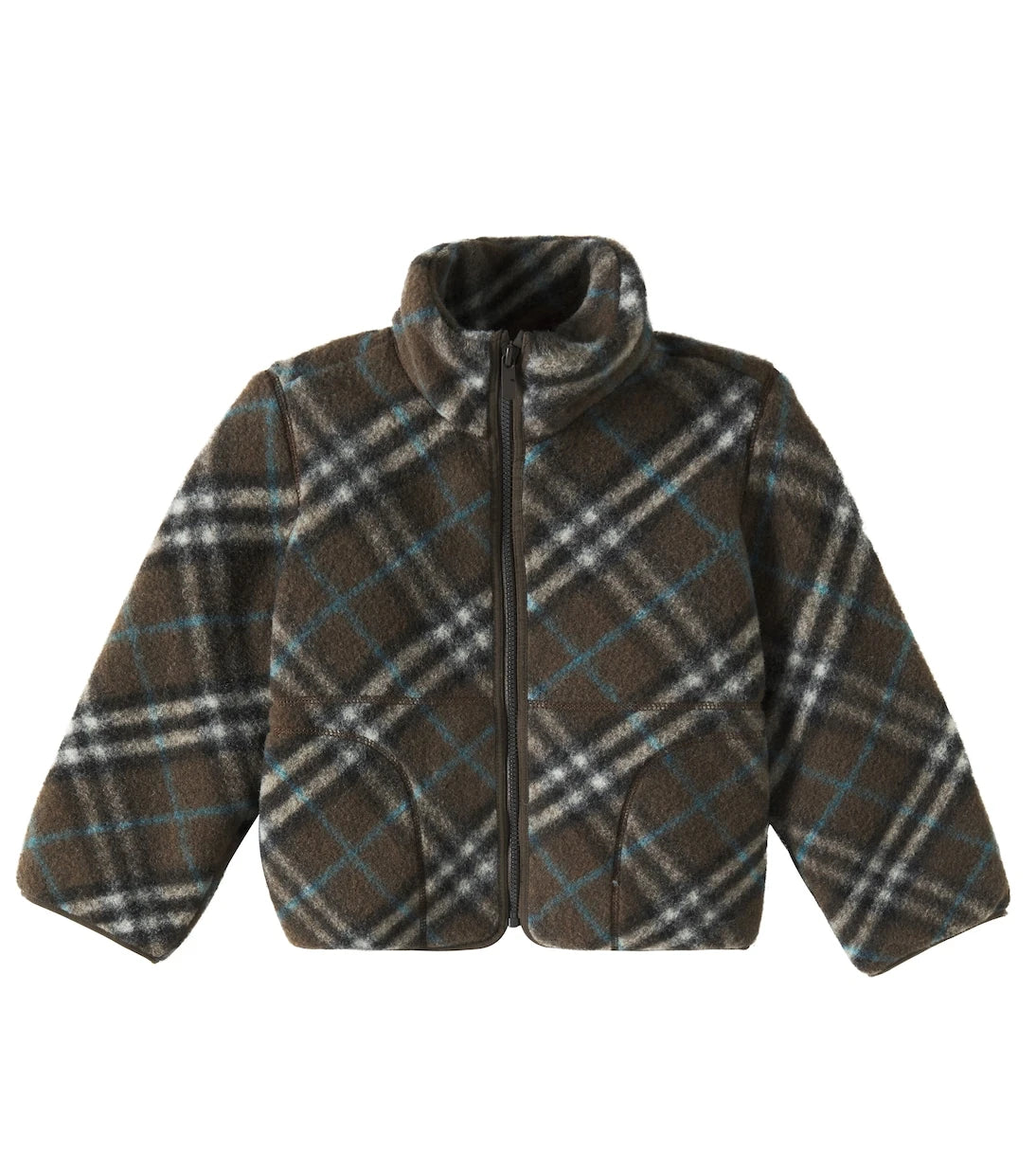 Burberry Kids - جاكيت بربري كاروهات من الصوف المخلوط