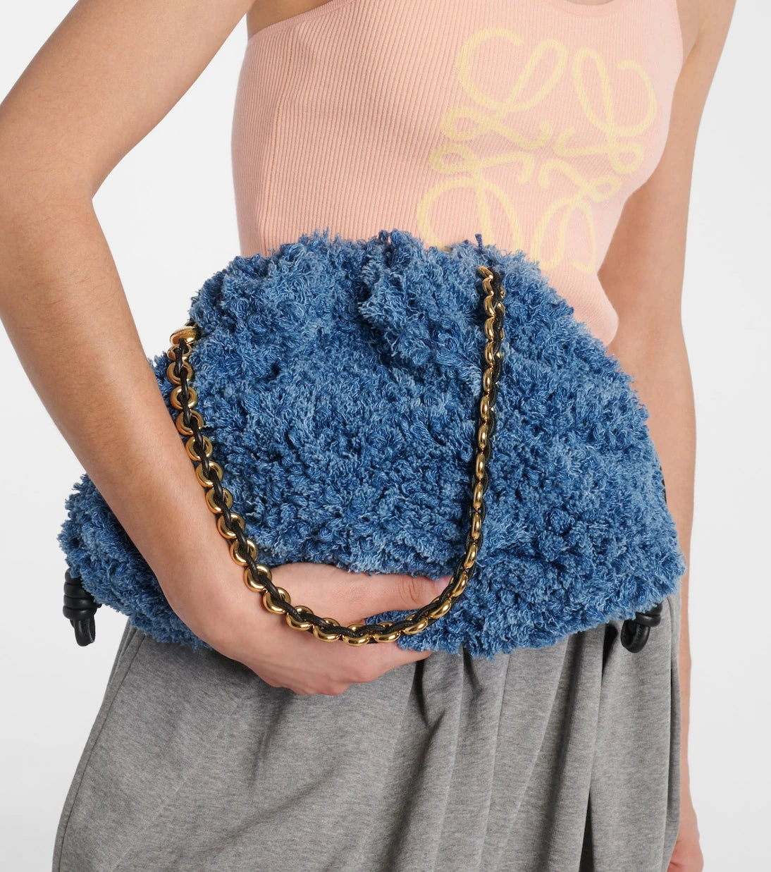 Loewe - Flamenco Medium denim clutch