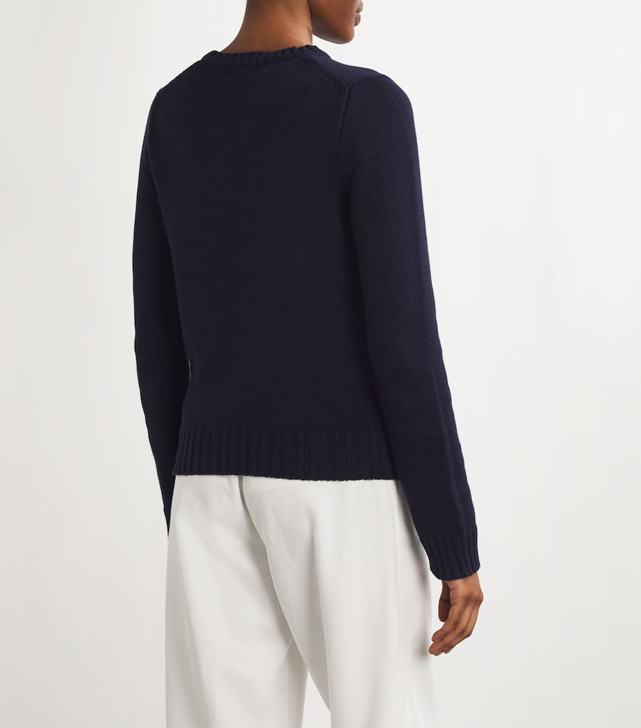 Polo Ralph Lauren Navy Cotton American Flag Sweater