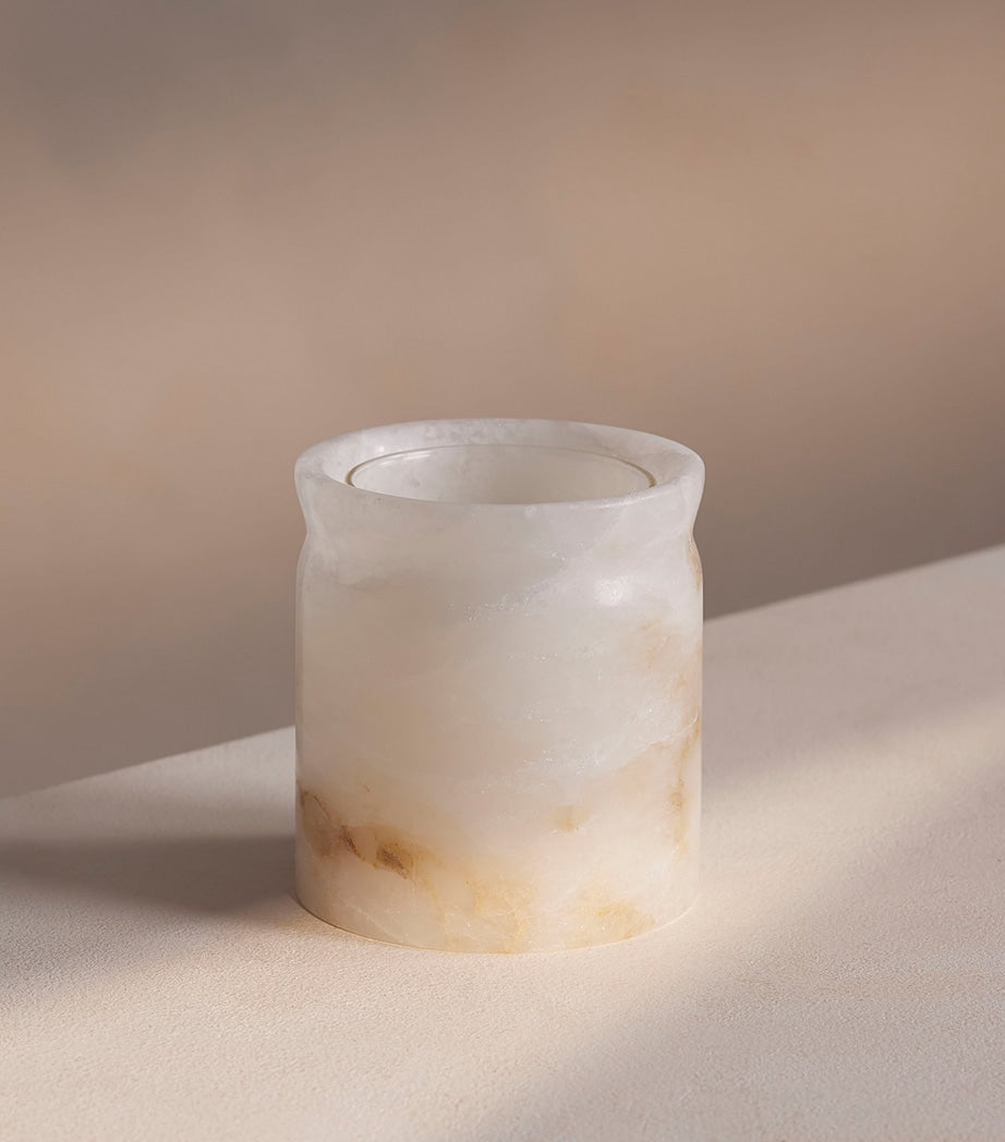 Alabaster Marble Vessel and Bergamot & Mandarin Candle (250g)