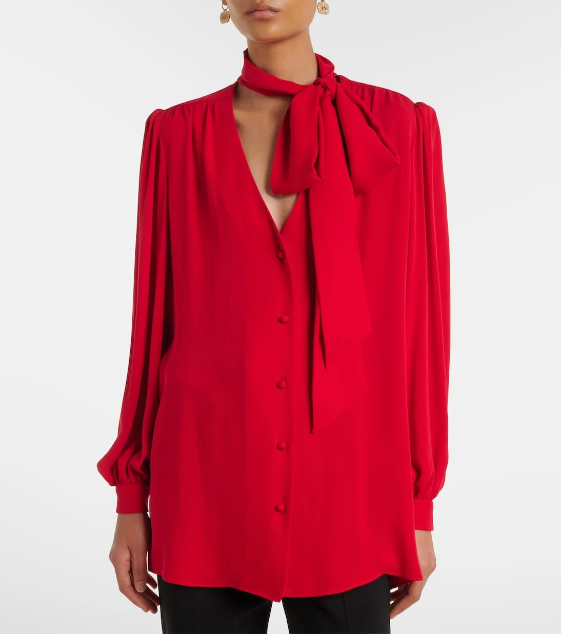 Valentino - Tie-neck silk georgette blouse