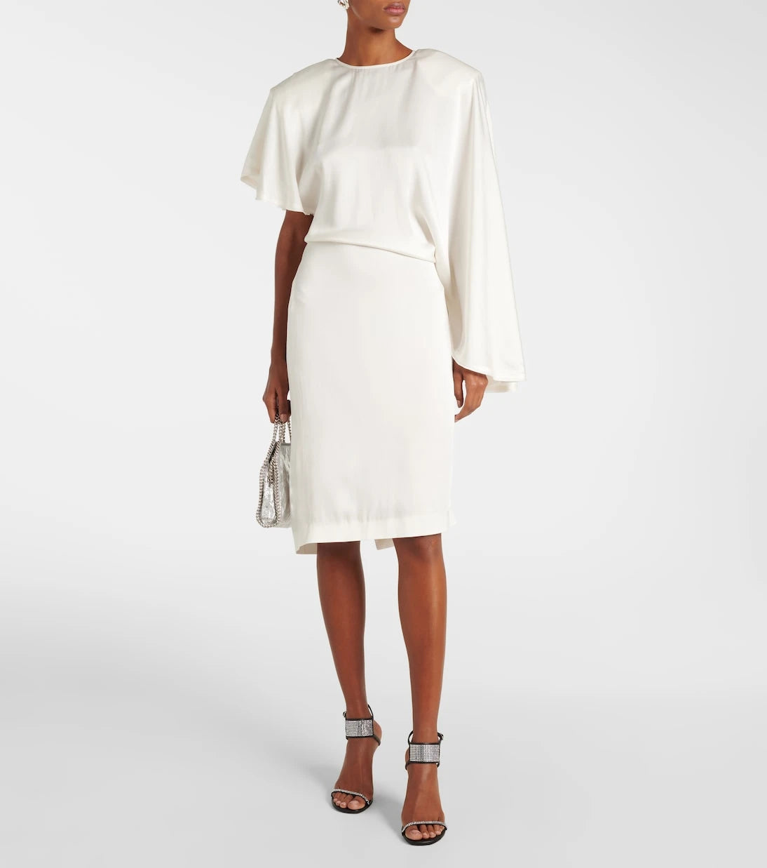Stella McCartney - Asymmetric crêpe satin midi dress