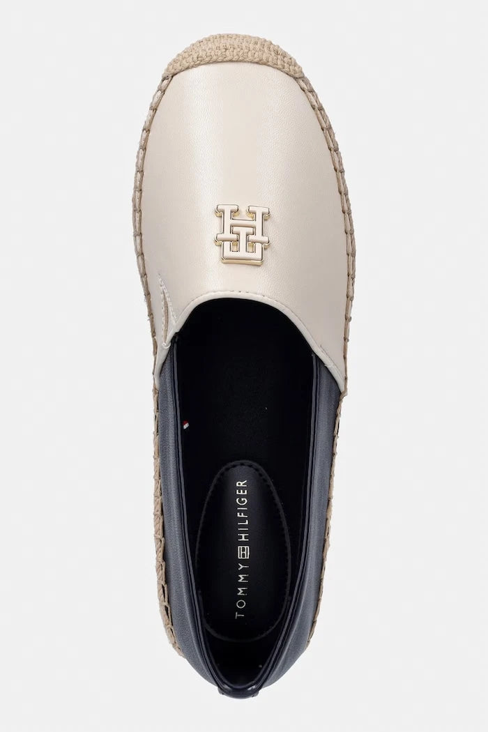 Tommy Hilfiger еспадрили дамски TH LOGO LEATHER ESPADRILLE