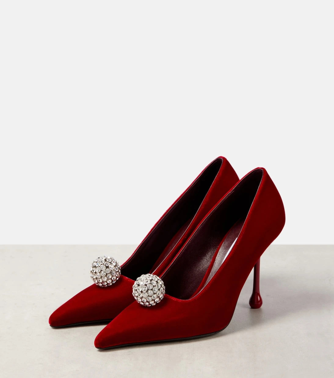 Jimmy Choo - Orb 95 embellished velvet sandals