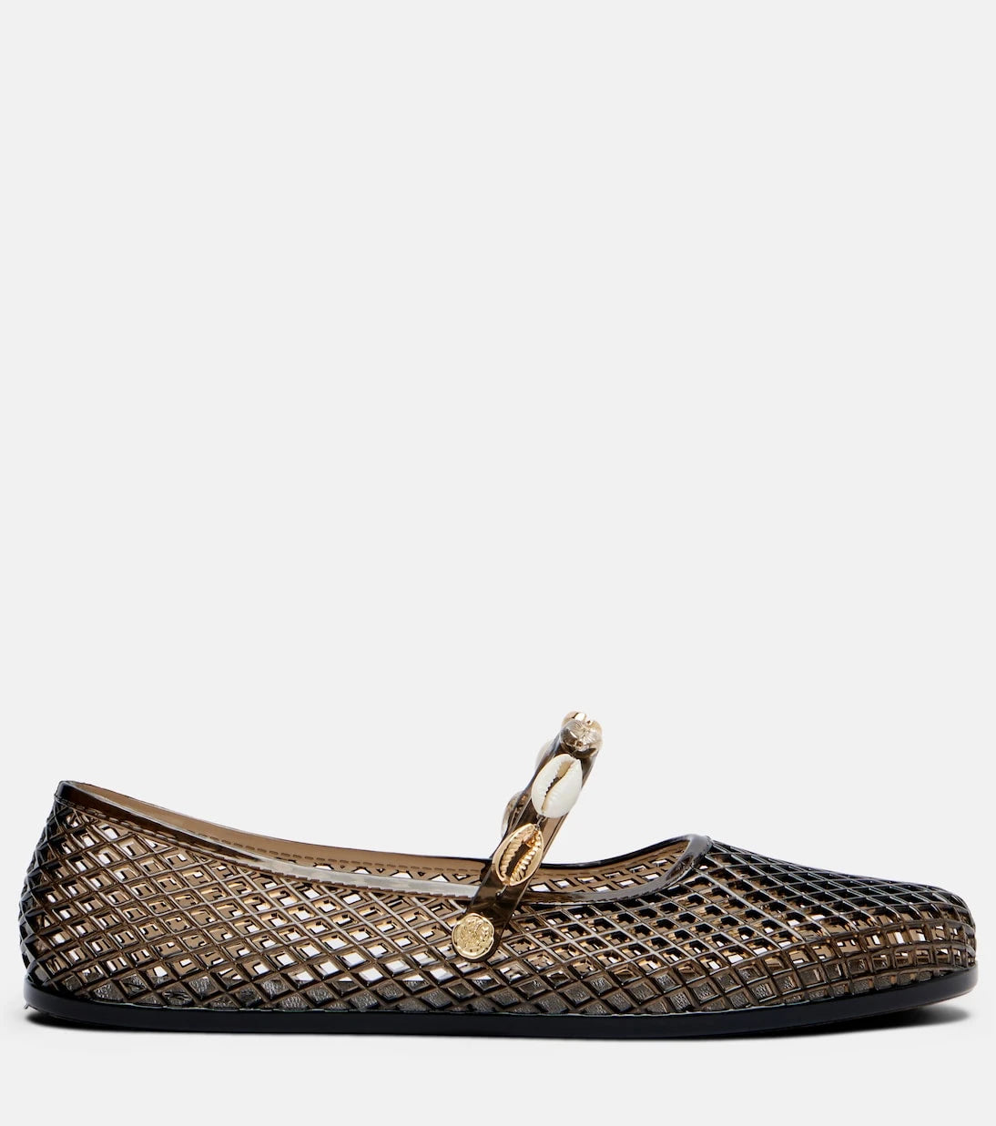 Ancient Greek Sandals - Iro embellished fishnet ballet flats
