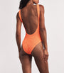 Orange Square-Neck Swimsuit
