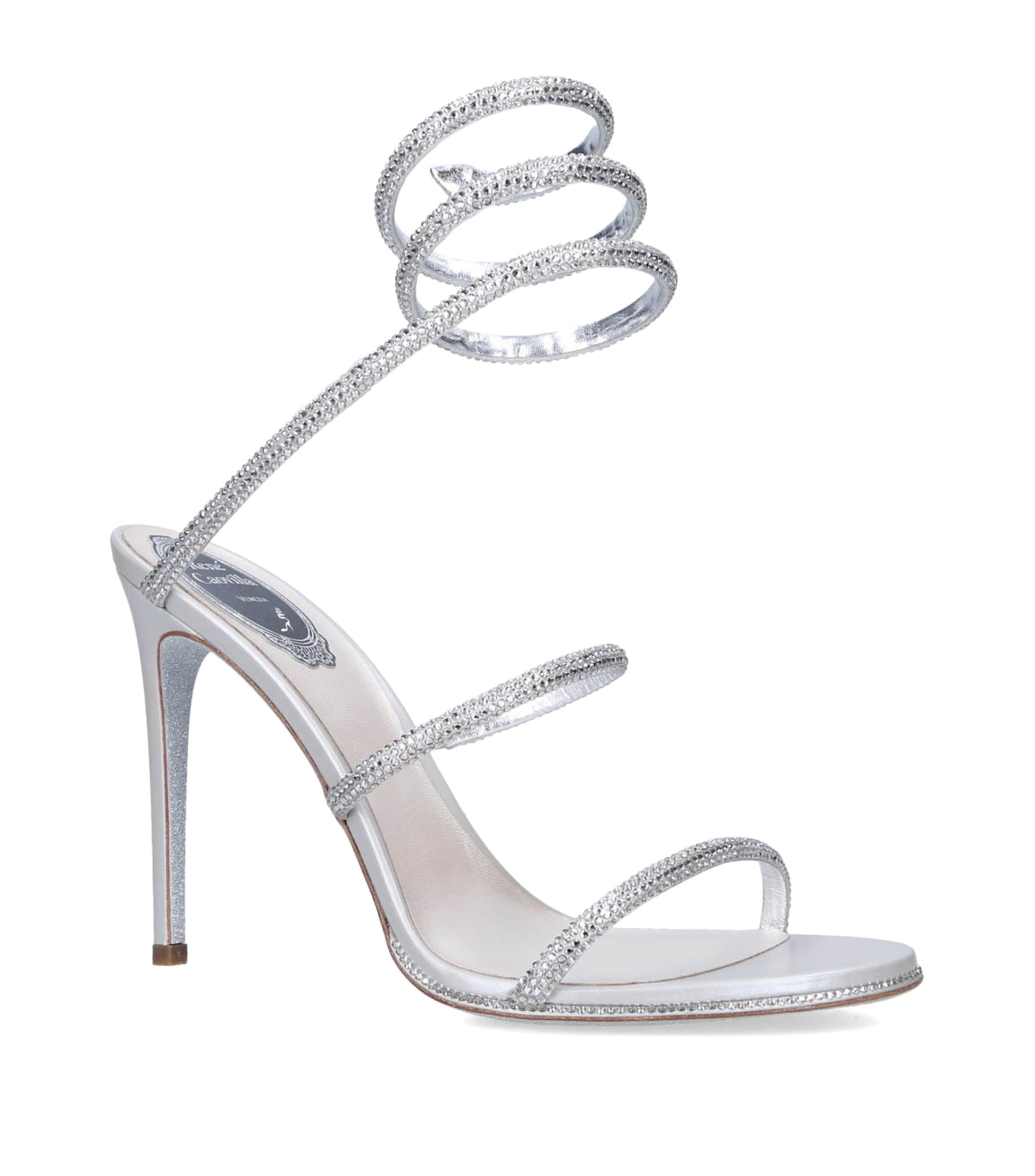 René Caovilla Silver Embellished Cleo Sandals 105