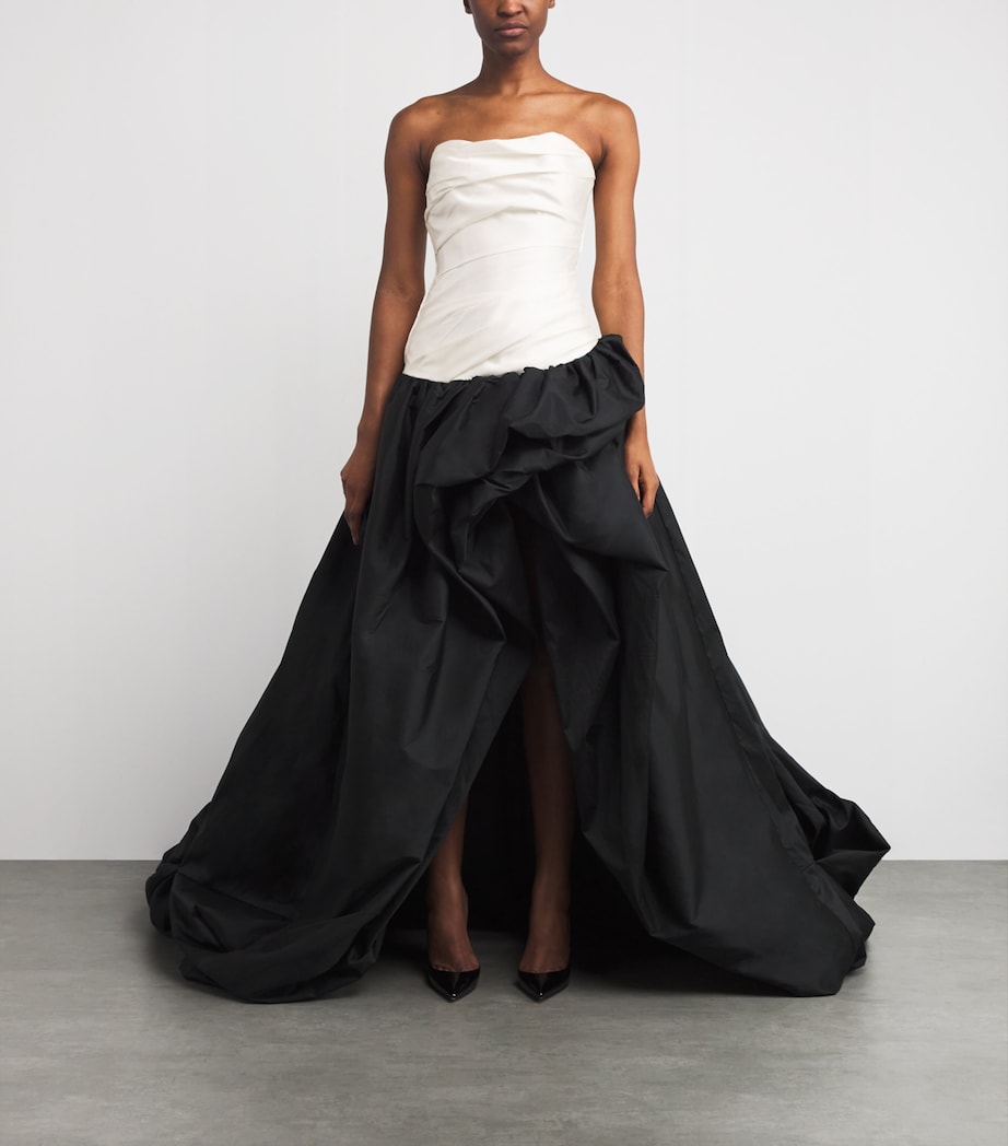 Marmar Halim Multi Mikado-Taffeta Strapless Gown