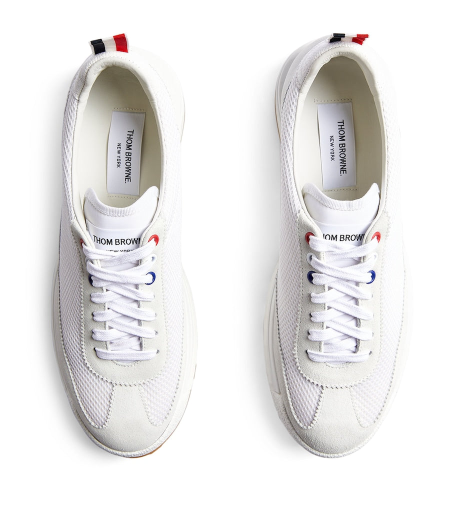 Suede-Trim Technical Tricolour Sneakers