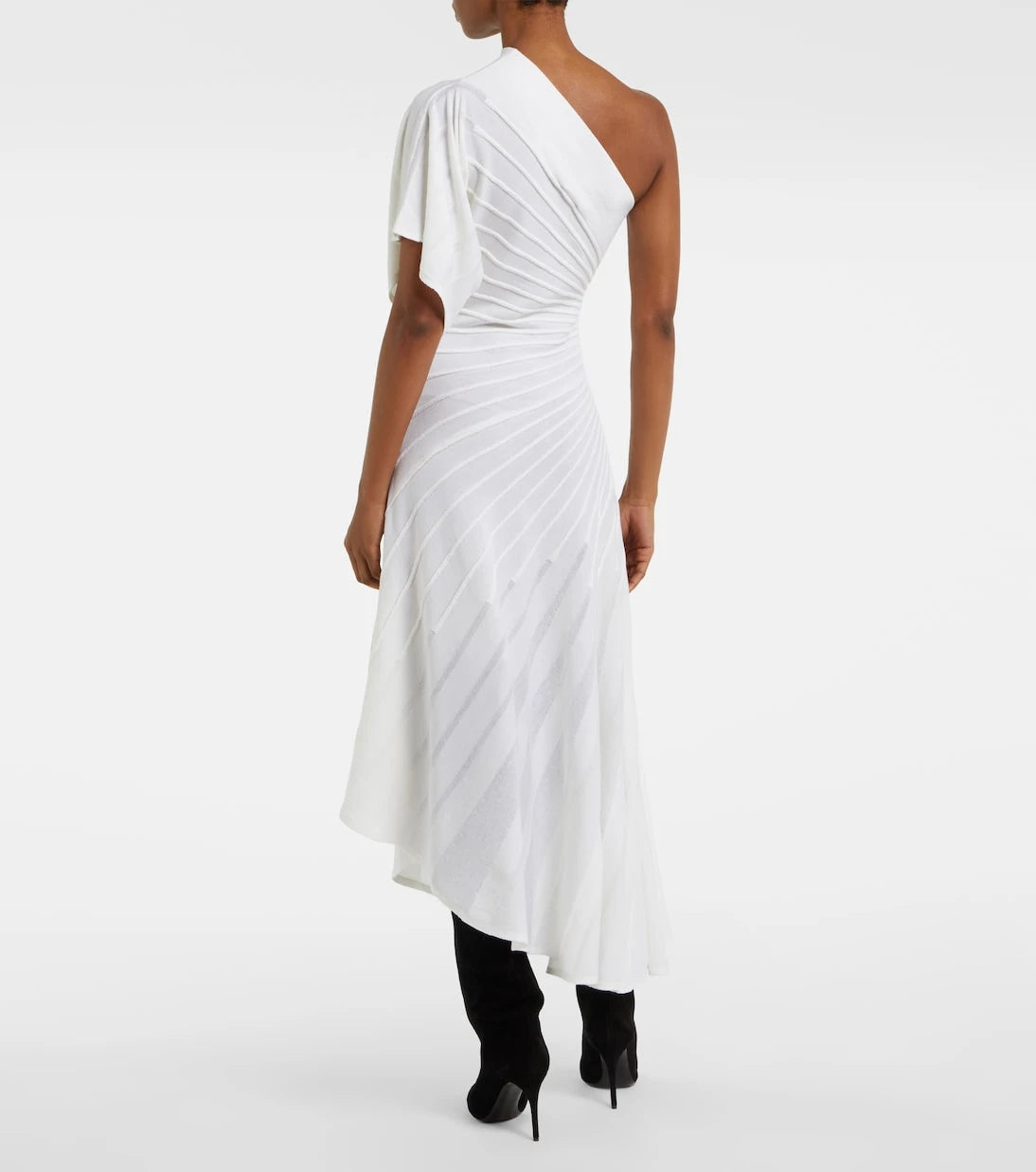 Alaïa - Asym Ray virgin wool midi dress