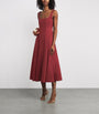 Red Stretch-Cotton Wells Midi Dress