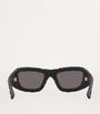Black BV1303S Intrecciato Rectangular Sunglasses