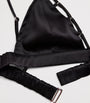Fleur Du Mal Black Stretch-Silk Luxe Triangle Bra