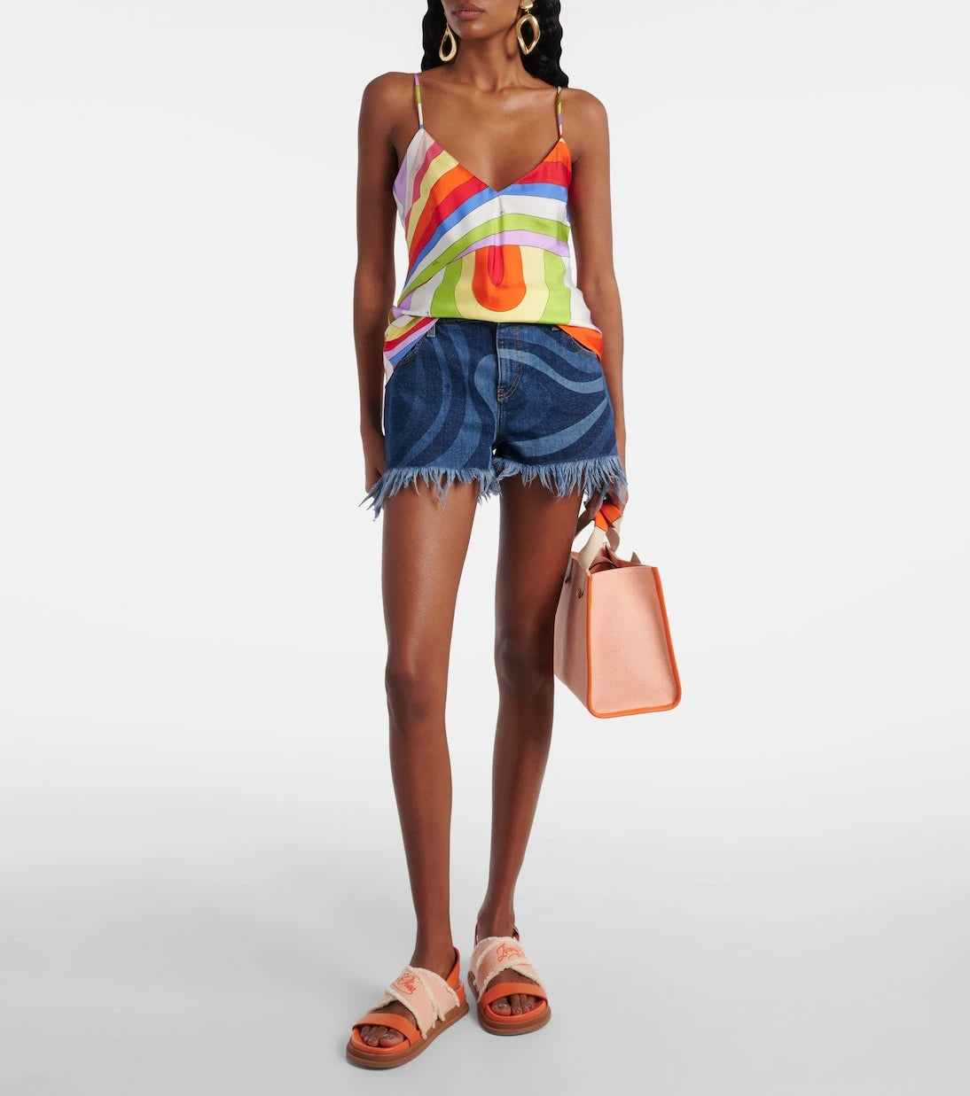 Jimmy Choo - Logo leather-trimmed canvas tote bag