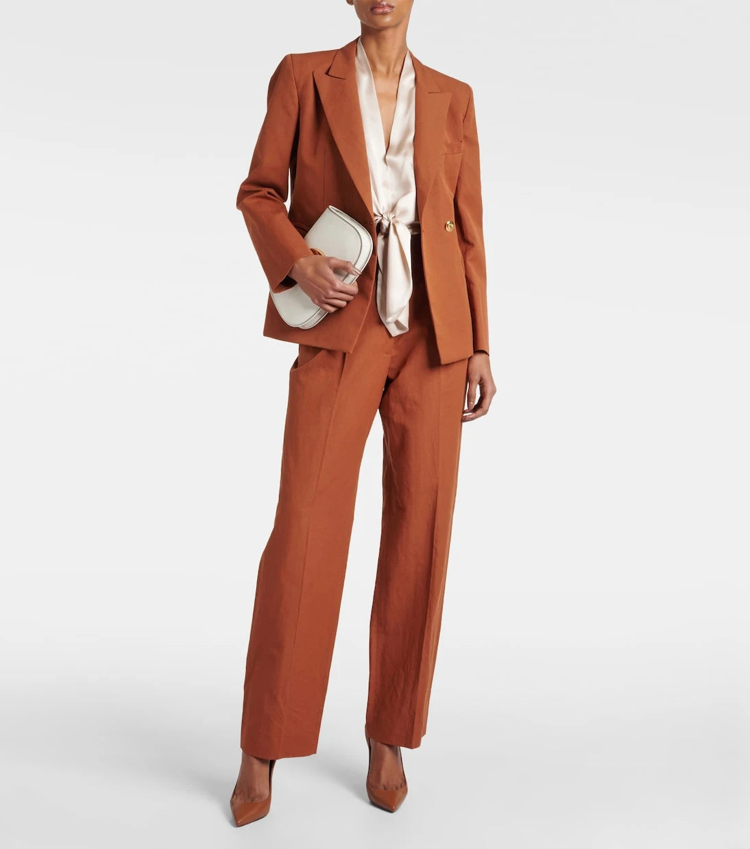 The Sei - Tie-front silk charmeuse top