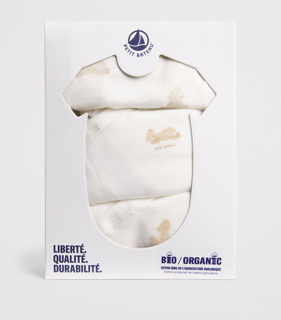Petit Bateau Set of 3 Organic Cotton Bodysuits (1-12 Months)