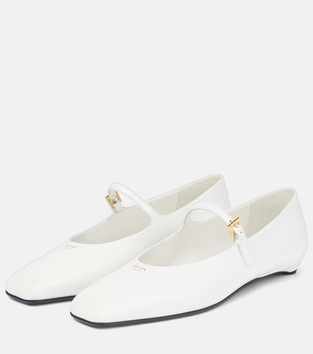 Prada - Leather Mary Jane flats