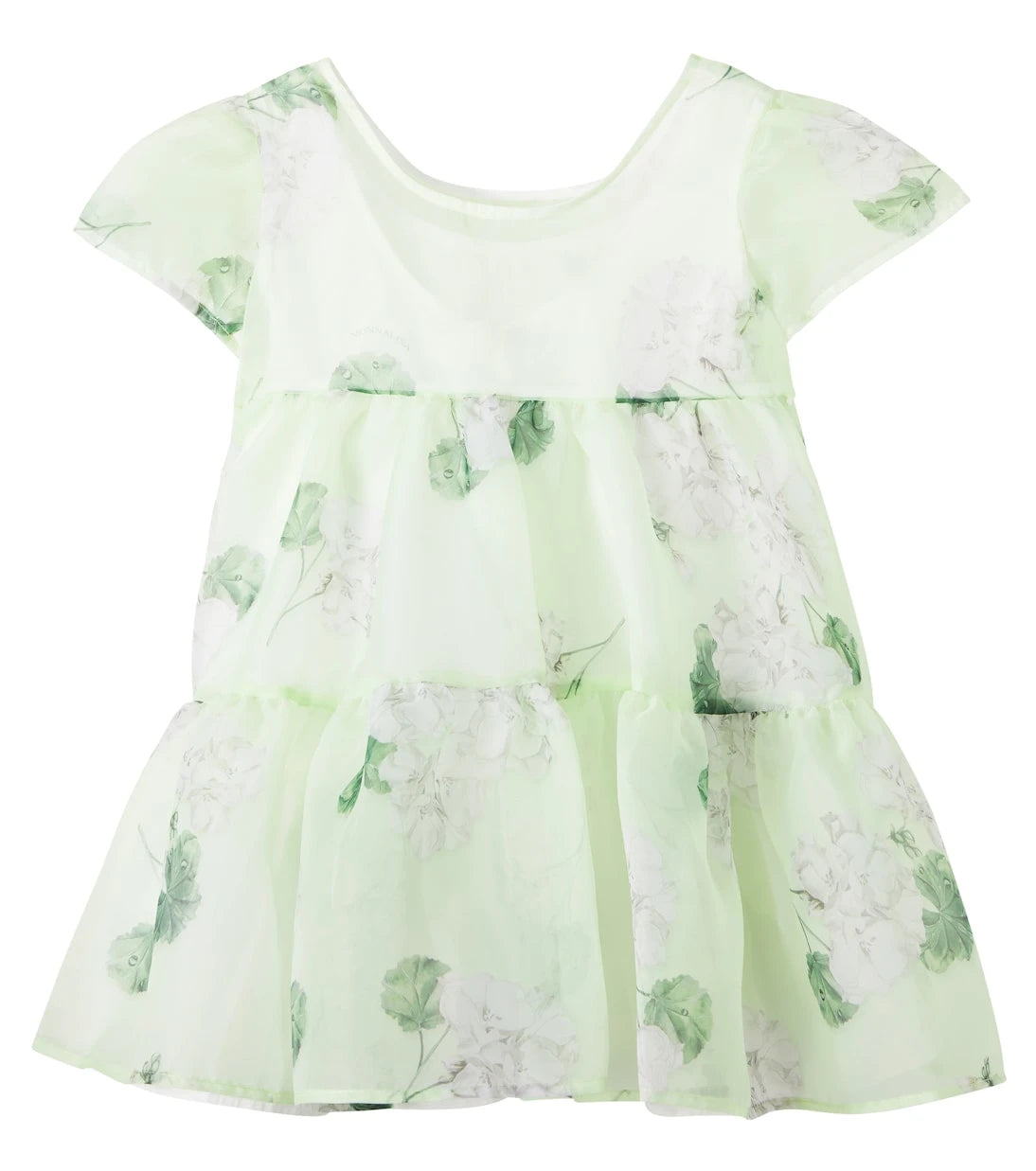 Monnalisa - Floral tiered organza dress