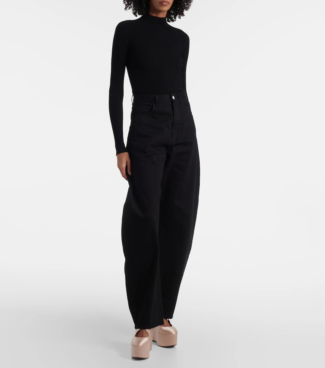 Alaïa - 110 satin platform wedges