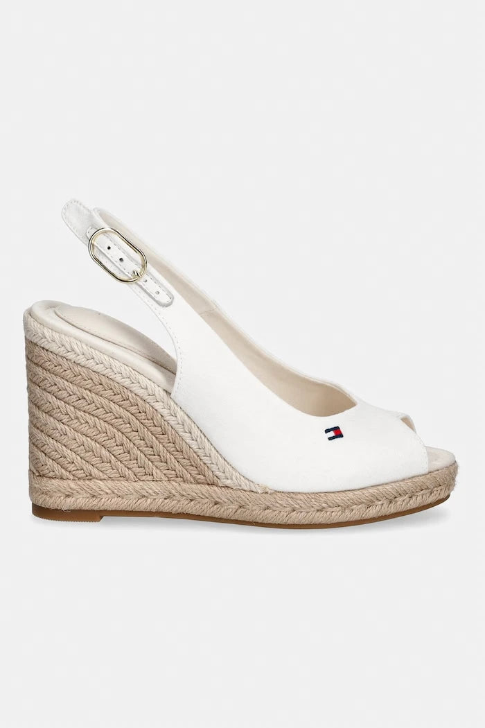 Tommy Hilfiger eğimli platformlu sandalet FLAG HIGH WEDGE ESPAD SLINGBACK