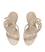 René Caovilla Beige Embellished Chandelier Sandals 105