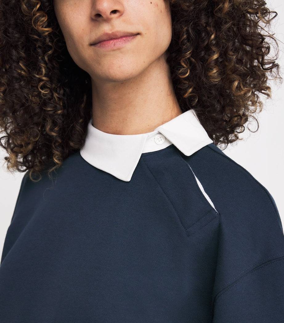 Navy Asymmetric Rugby Sweatshirt