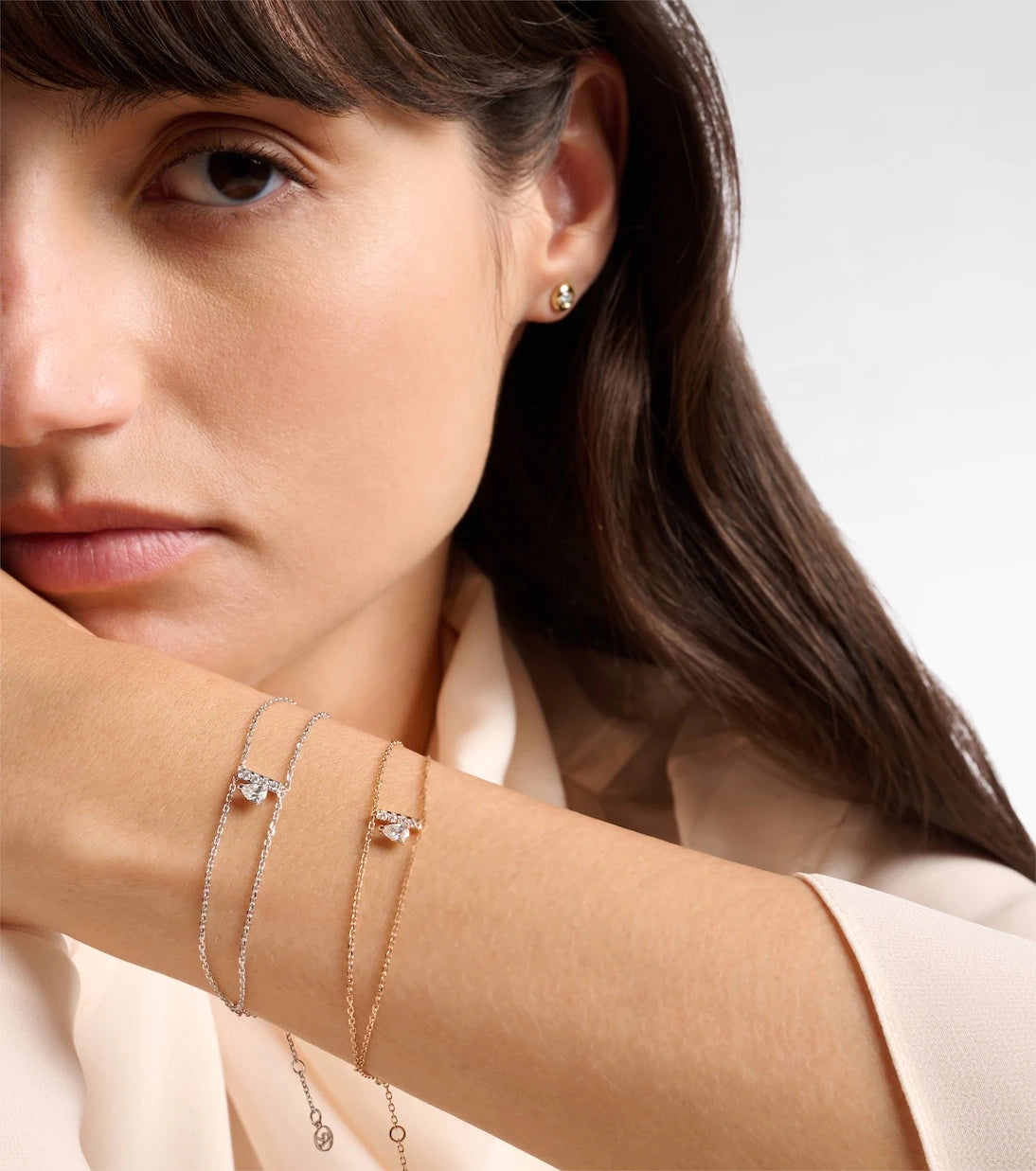 Repossi - Letters 18kt rose gold bracelet with diamonds