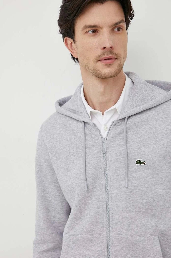 Pamuklu kapüşonlu erkek Lacoste sweatshirt