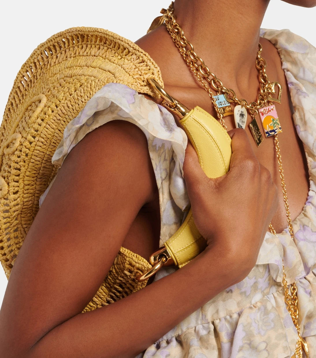 Chloé - Summer Banana raffia shoulder bag
