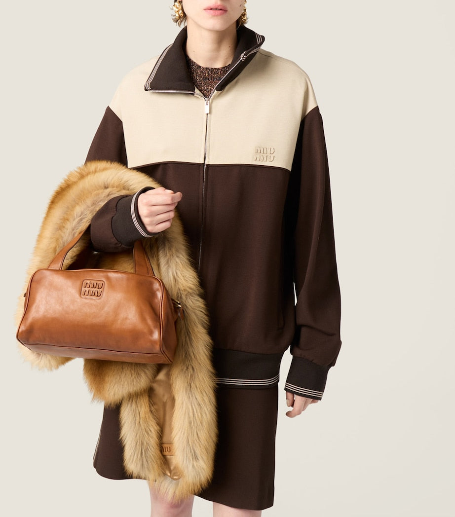 Brown Knitted Mini Skirt