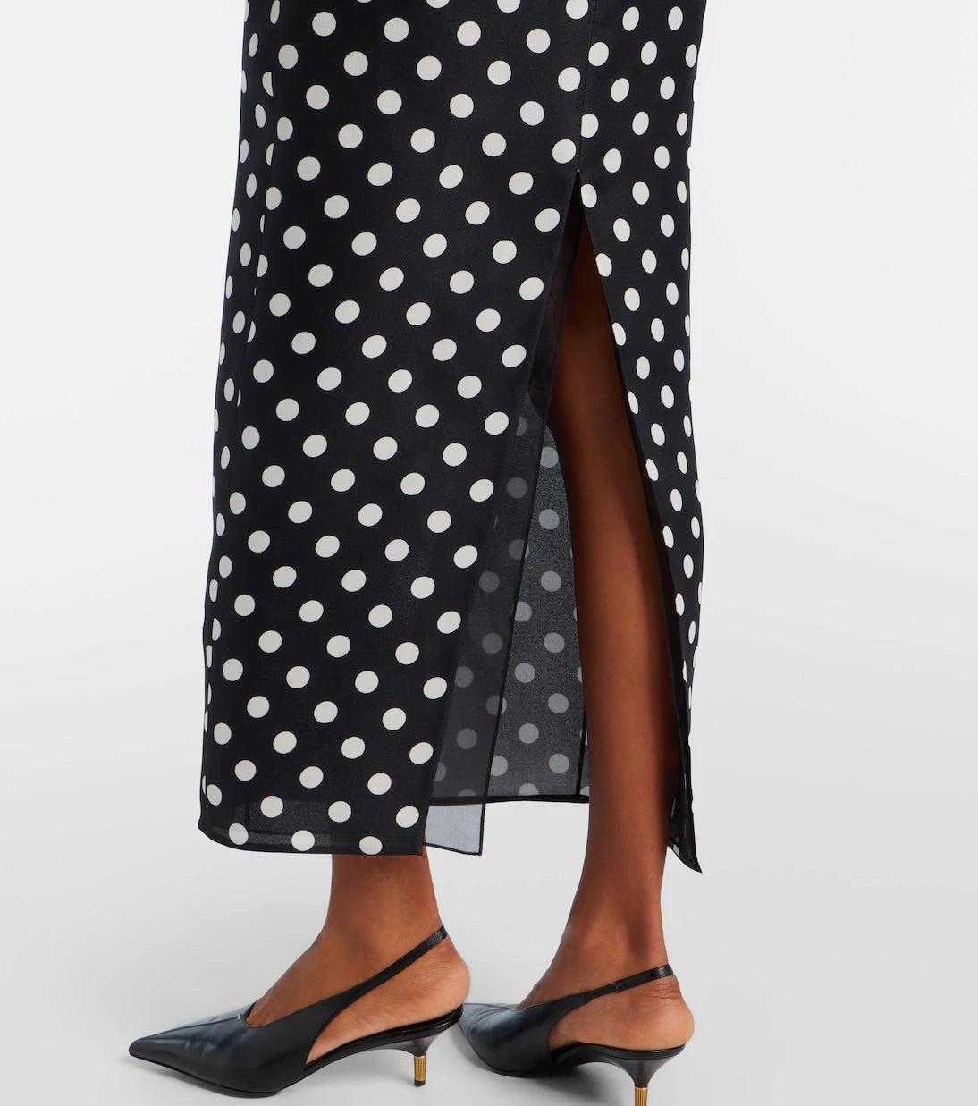 Khaite - Winton polka-dot high-rise silk maxi skirt