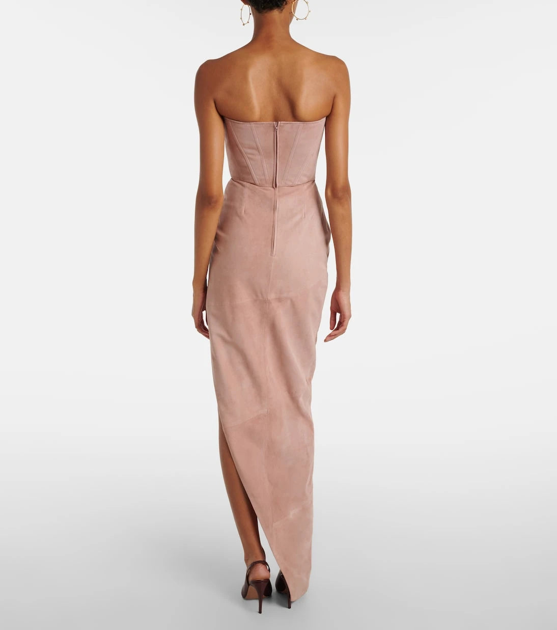 Alex Perry - Draped suede bustier dress