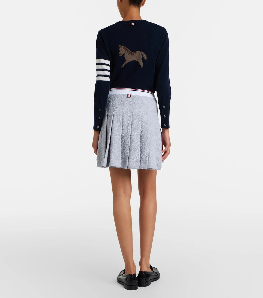 Thom Browne - Pleated cotton-blend tweed miniskirt