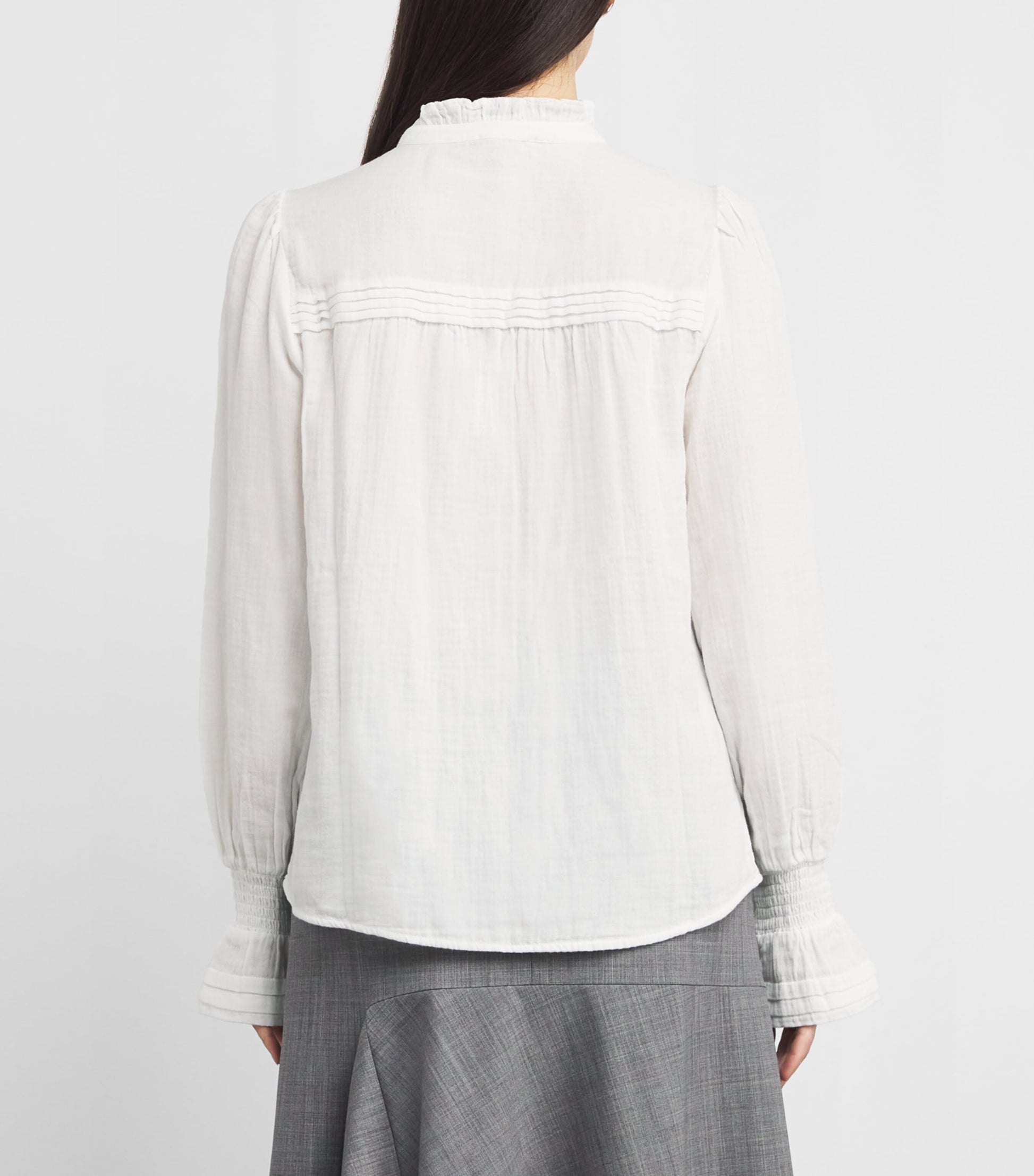 Cotton Pleated Blouse SOFT WHITE